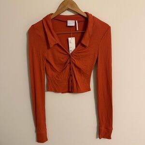 URBAN OUTFITTERS RUCHED LONG SLEEVE